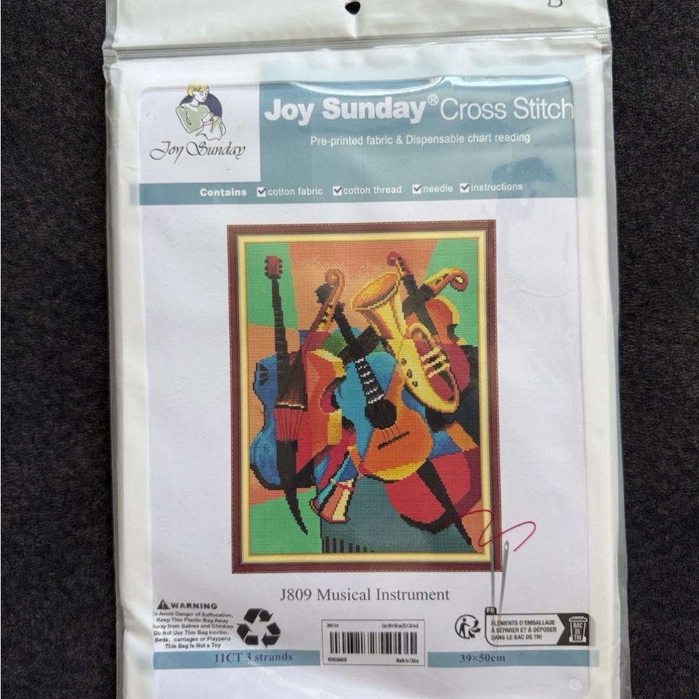 Joy Sunday Musical Instrument Cross Stitch Kit